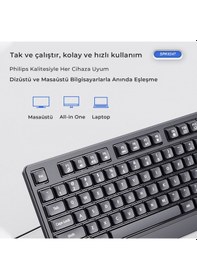 Resim Philips Spk6247 Kablolu Türkçe Q Klavye Siyah 