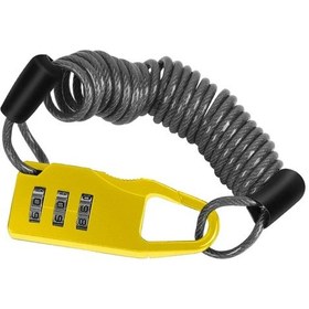 Resim Motosiklet Şifreli Kask Kilidi 1.2mt Çelik Kablo Kilit Sarı 