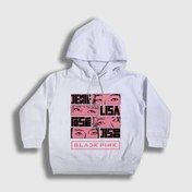 Resim Presmono Unisex Çocuk Beyaz Comics Blackpink Kapüşonlu Sweatshirt 19348tt 