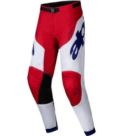Resim Alpinestars Racer Veil Kros Motosiklet Pantolonu Kırmızı Beyaz 