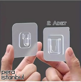 Resim 2 Adet Süper Güçlü Şeffaf Çerçeve Askısı Resim Mutfak Kancası Kendinden Yapışkanlı Şeffaf Yapışkan 