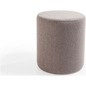 Resim Makyaj Masası Pufu - Düz Gri Puf Havlu Kumaş - Dekoratif - Ayak Uzatma Pufu - Yuvarlak Puf Gri 