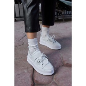 Resim Nilufarr Diya Beyaz Hakiki Deri Kadın Sneaker 