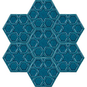 Resim Armada Çini 15x17 Cm Rölyefli Yıldız Turkuaz Altıgen Seramik 