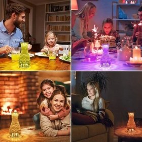 Resim Buradabuldun Sürahi Model Usb Şarjlı Kumandalı 16 Farklı Işık Modlu Masa Üstü Kristal Akrilik Lamba Led Çok Renkli 