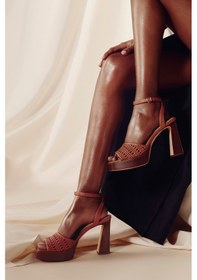 Resim Katy Perry The Steady Ankle Strap Kadın Taba Hasır Topuklu Sandalet Taba 