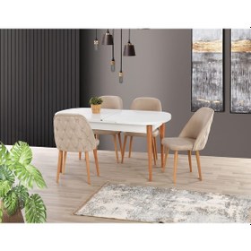 Resim Beyaz 90 160+30 Kelebek Açılabilir Masa Beyaz 