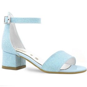 Resim Lilo Simli Mavi Tek Bantlı Kız Çocuk Topuklu Abiye Ayakkabı Mavi 