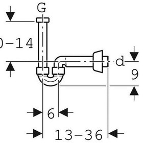 Resim Geberıt Lavabo Sifonu P Tipi Krom 151.105.21.1 U Borulu 