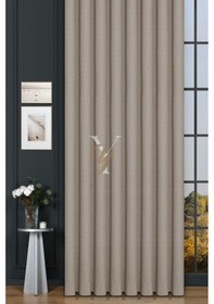 Resim Keten Fon Perde V-4002 Bej Bej 