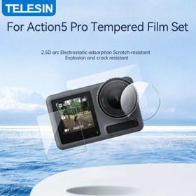 Resim TELESIN DJI Osmo Action 5 Pro için Temperli Cam Ekran Koruyucu – Dayanıklı, Çizilmeye Karşı Dirençli LCD Film Seti Elektrostatik Yapışkanlı 