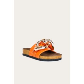 Resim Bueno Shoes Turuncu Napa Deri Kadın Düz Terlik 