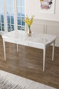 Resim Canisa Zen Serisi 80x132 Mdf Açılabilir Beyaz Mermer Desen Masa 