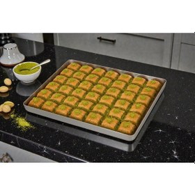 Resim Alüminyum Baklava Tepsisi 25x35x3 Cm 600 Gr Gri 