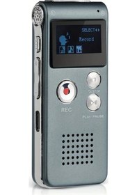 Resim Gaojunshop01 Gri 32 Gb Ekranlı Mini Ses Kayıt Cihazı Ses Kaydı Mp3 Çalma Uzun Pil Şifre Koruması 