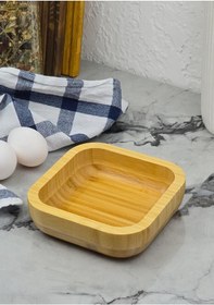 Resim Bambu Kase Seti - 4lü Kase Takımı - 260 Ml, 14 Cm - 4 Parça Sarı 