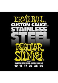 Resim Ernie Ball 2246 Regular Slinky Stainless Steel Elektro Gitar Teli (10-46) 