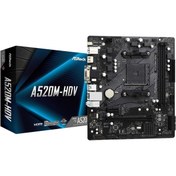 Resim ASROCK A520m Hvs Socket Am4, Ddr4 4733 Mhz(O.C.),m.2, Usb 3.2, Hdmı,vga Matx A520 Anakart 