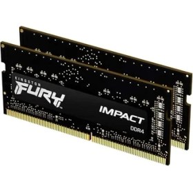 Resim Kingston Fury Impact 32 GB (2X16 Gb) 3200 Mhz Ddr4 CL20 Dizüstü Bilgisayar Bellek Kiti, 2 KF432S20IBK2/32 ile 