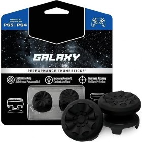 Resim Black For Playstation 4 (Ps4) And Playstation 5 (Ps5) | Performance Thumbsticks | 1 High-Rise, 1 Mid 