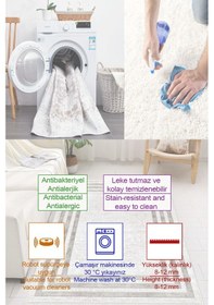 Resim Dijital Baskı Art Serisi Kaymaz Taban 2li Set Banyo Paspası Klozet Takımı 50x60cm-60x100cm Krem 