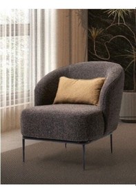 Resim Koza Demir Ayaklı Siyah Berjer Siyah 