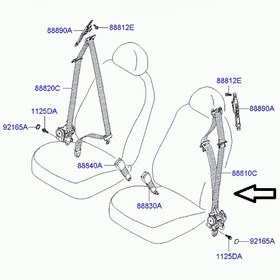 Resim Accent Era Sağ Emniyet Kemeri Gri 
