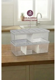 Resim Selka Home 2 Adet 2 Lt. Nora Bölmeli Organizer Buzdolabı Buzluk Düzenleyici Saklama Kabı 