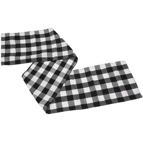 Resim Anjiexun 13x70 İnç Siyah Beyaz Ekose Masa Örtüsü, Parti Ev Dekorasyonu İçin 