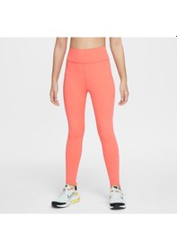 Resim Nike One Dri-fıt Yüksek Belli Turuncu Kız Çocuk Antreman Taytı Turuncu 