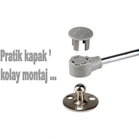 Resim ARON (4 Adet) (GRİ) Std Dolap Amortisörü Gazlı Piston Kapak Hidroliği 27cm (100n) Std100/n 