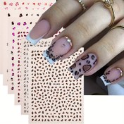 Resim 6 Yaprak Leopar Desenli Tırnak Sanatı Stickerları - Pembe, Siyah, Beyaz, Kahverengi, İnek & Zebra Hayvan Tasarımları, 3D Kendinden Yapışkanlı Tırnak Çıkartmaları DIY Manikür için, Sonbahar Kış Fransız Glitter Tırnak İpuçları, Sevimli Karikatür Teması, Parlak Bitiş, Tek Kullanımlık Plastik Tırnak Malzemeleri, Tırnak Sanatı Stickerları, Manikür Aksesuarları, Eğlenceli Tırnak Tasarımı, Kolay Uygulama Tırnaklar 