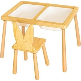 Resim Woodnjoy Duyusal Oyun Masası + 1 Sandalye Beyaz 