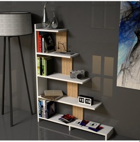 Resim Emkawood Emkawood Step Kitaplık Safir Çiçeklik Raflı 