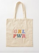 Resim Limon Wr - Girl Power Baskılı Ham Bez Omuz 
