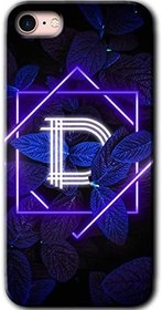 Resim MRCİLETİSİMmrc-199021 Dark Neon Yaprak D Harfi Kılıf Baskılı Kapak Tam Kaplayan Mat Seramik iPhone SE 2022 ile uyumlu 