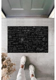 Resim Dijital Kara Tahta Siyah Kapı Paspası Dış Mekan Paspas K-2120 