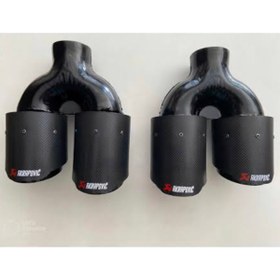 Resim Akrapovic (YERLİ) 90 Mm Siyah Sağ-sol Çiftli Egzoz Ucu 