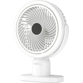 Resim Işıklı Vantilatör USB Şarjlı Masaüstü Mini Fan - 3 Kademeli Hız Ayarlı Kompakt Gövde LED Işık 