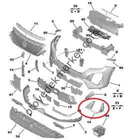 Resim Peugeot 2008 (2023-2024) Motor Ön Tampon Çıtası, Sağ (Orijinal) 