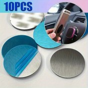 Resim 10'lu set, cep telefonu aksesuarları, cep telefonu tutucu manyetik plaka, paslanmaz çelik plaka, manyetik plaka, dairesel ultra-ince metal arka ve dikdörtgen demir manyetik plaka, güçlü emme ve stabil yapışma, arkasında yapışkan ile 