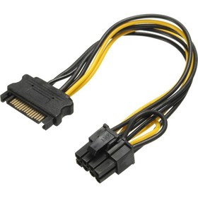 Resim 5062 Sata To 6+2 Pin 8 Pin Ekran Kartı Power Çevirici Kablo Bakır 20CM 