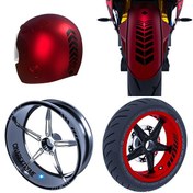 Resim Moto Rider Jet Siyah İç Dış Jant Şeridi Kask ve Çamurluk 4'lü Sticker Seti Çınar Extreme