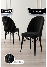 Resim Canisa Ritim Serisi 1 Adet Siyah Sandalye 1.sınıf Babyface Ithal Kumaş Siyah Gürgen Ayak Gümüş Halkalı Sandalye Siyah Ayaklar Siyah 