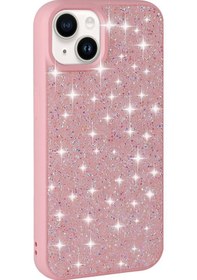 Resim Adige İphone 13 Uyumlu Kılıf Parlak Taşlı Pırlanta Pembe 