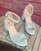 Resim Surpie Shoes Kız Çocuk Topuklu Ayakkabı, Kelebek Detaylı Topuklu Ayakkabı 