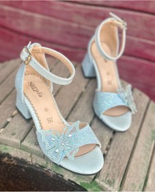 Resim Surpie Shoes Kız Çocuk Topuklu Ayakkabı, Kelebek Detaylı Topuklu Ayakkabı 