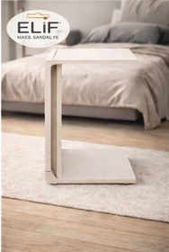 Resim ELİF SANDALYE C Sehpa Yan Sehpa Koltuk Yanı Sehpası Laptop Sehpası Modern Ahşap Salon ve Yatak Odası Sehpası 