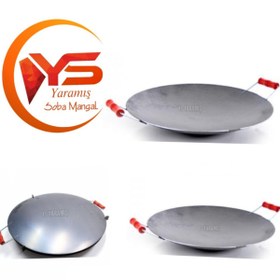 Resim Ys YARAMIŞ Ys 40cm Wok Tava Saç Kavurma Et Saç Kavurma / Yufka Gözleme Bazlama Ekmek Sacı Vok Tava 