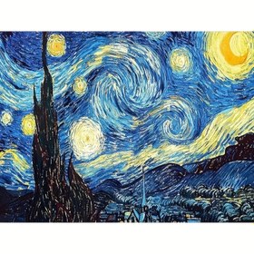 Resim Van Gogh'ün Yıldızlı Gece Klasik Deseni, El Yapımı Yağlı Boya Tuval Dekoru, Yuvarlak Şekil, Manzara Teması, 19.99x29.97 cm, 30.0x39.98 cm, Çerçevesiz, Tuval Malzemesi ile Ev Yatak Odası Oturma Odası Dekorasyonu veya Hediye için DIY Elmas Boyama Kiti 